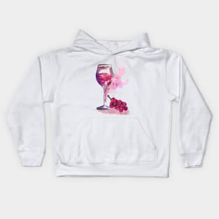 Red Wine and Grapes Kids Hoodie